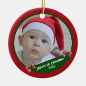 Baby's eerste kerst Ornament | Fotosjabloon (Voorkant)