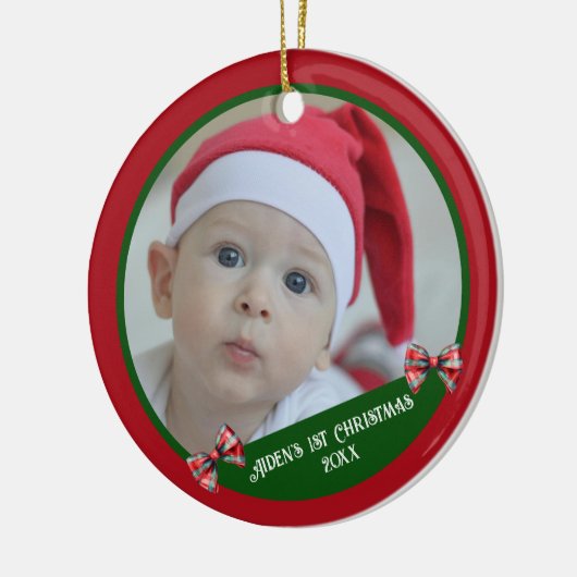 Baby's eerste kerst Ornament | Fotosjabloon (Links)