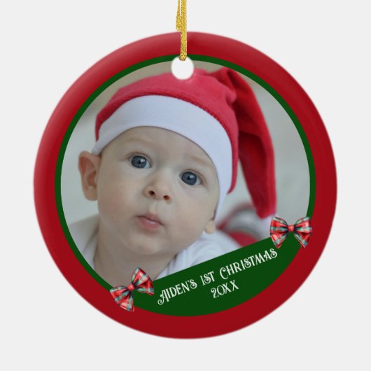 Baby's eerste kerst Ornament | Fotosjabloon (Achterkant)