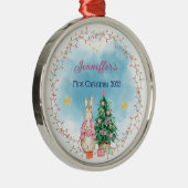 Baby's Eerste Kerst Ornament Gepersonaliseerde Gif (Rechts)