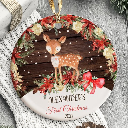 Baby's eerste kerst Ornament Herten bos