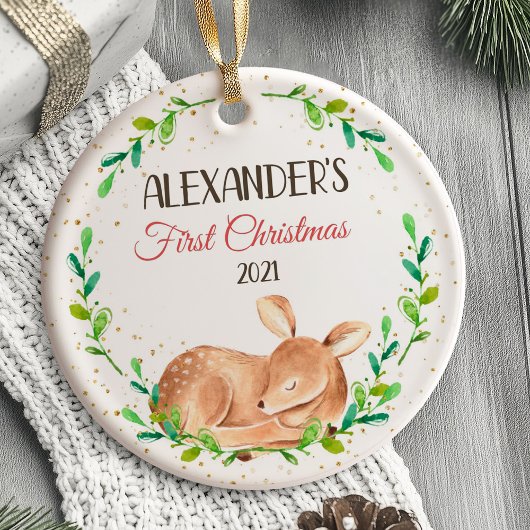 Baby's eerste kerst Ornament Herten bos