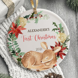 Baby's eerste kerst Ornament Herten bos