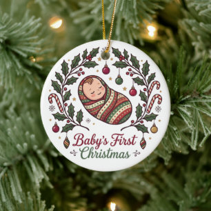 Baby's Eerste Kerst Ornament Klassiek Schattig