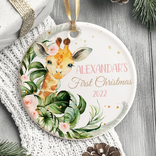 Baby's Eerste Kerst Ornament Meisje Safaridier