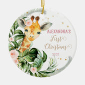 Baby's Eerste Kerst Ornament Meisje Safaridier (Voorkant)