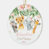Baby's Eerste Kerst Ornament Meisje Safaridier (Links)