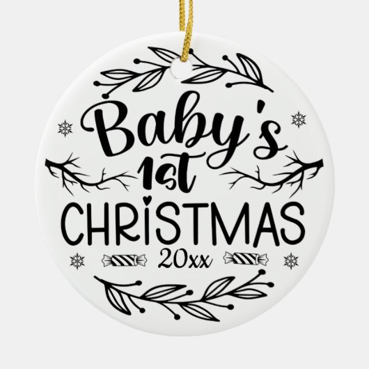 Baby's eerste kerst Ornament met Afbeelding (Voorkant)