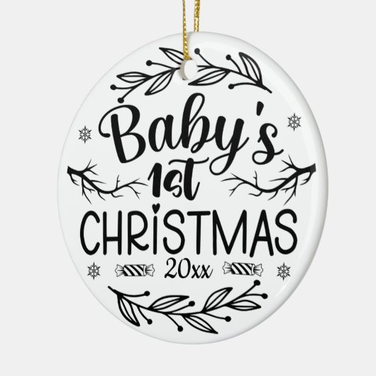 Baby's eerste kerst Ornament met Afbeelding (Links)