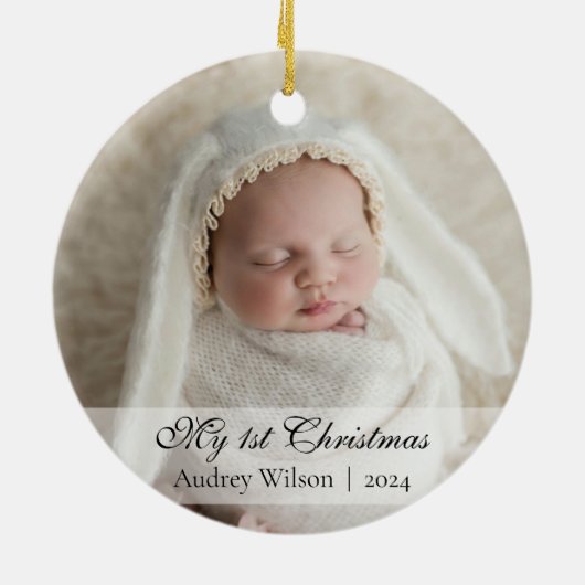 Baby's eerste kerst Ornament pasgeboren Afbeelding (Achterkant)