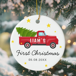Baby's eerste kerst Ornament - Red Truck & Tree