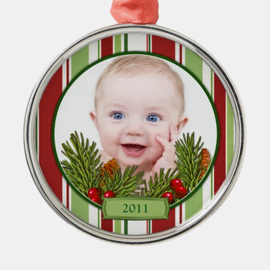 Baby's eerste kerst Ornament - ronde vorm (Voorkant)