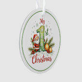 Baby's Eerste Kerst Ornament – Sneeuwman Aandenken (voorkant)