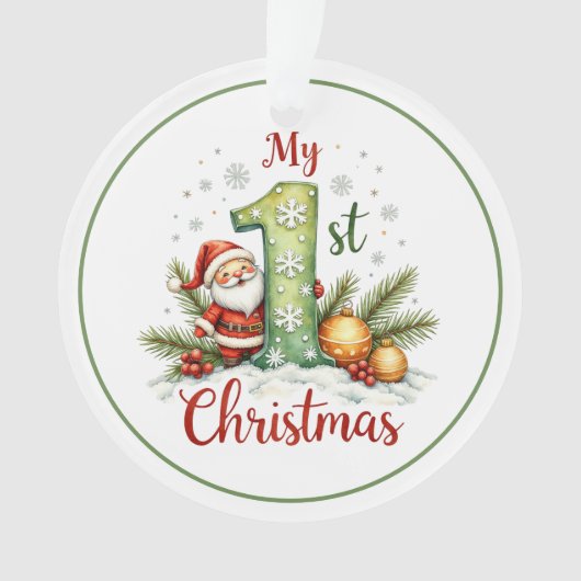 Baby's Eerste Kerst Ornament – Sneeuwman Aandenken (voorkant)