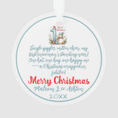 Baby's Eerste Kerst Ornament – Sneeuwman Aandenken (achterkant)
