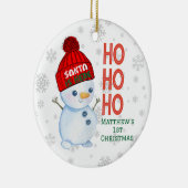Baby's eerste kerst Ornament, Snowman Design Keramisch Ornament (Rechts)