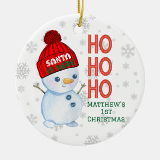 Baby's eerste kerst Ornament, Snowman Design Keramisch Ornament