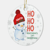 Baby's eerste kerst Ornament, Snowman Design Keramisch Ornament (Links)