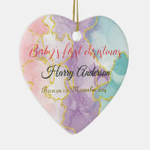 Baby's eerste kerst Ornament terug aangepaste foto (Rechts)