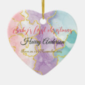 Baby's eerste kerst Ornament terug aangepaste foto (Voorkant)