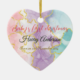 Baby's eerste kerst Ornament terug aangepaste foto