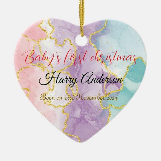 Baby's eerste kerst Ornament terug aangepaste foto (Voorkant)