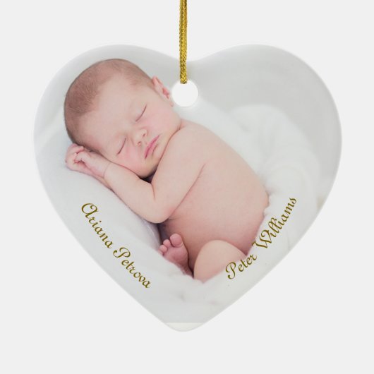 Baby's eerste kerst Ornament terug aangepaste foto (Achterkant)