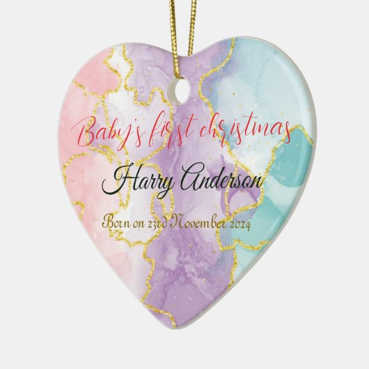 Baby's eerste kerst Ornament terug aangepaste foto (Links)