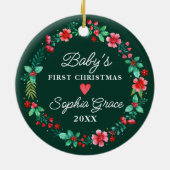 Babys Eerste Kerst Ornament Waterverf krans (Achterkant)