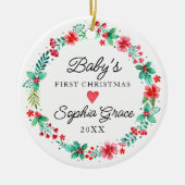 Babys Eerste Kerst Ornament Waterverf krans (Voorkant)