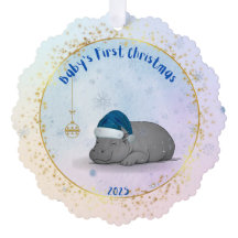 Baby's eerste kerst - papieren ornament - nijlpaar