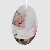 Baby's eerste kerst pasgeboren baby rustieke foto ornament (voorkant)