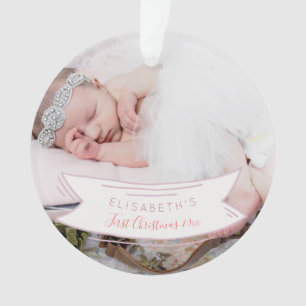 Baby's eerste kerst pasgeboren baby rustieke foto ornament