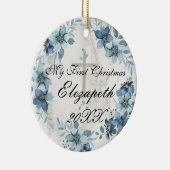 Baby's eerste kerst pasgeboren foto keramiek keramisch ornament (Rechts)