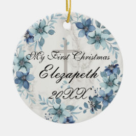 Baby's eerste kerst pasgeboren foto keramiek keramisch ornament