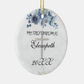 Baby's eerste kerst pasgeboren foto keramiek keramisch ornament (Rechts)