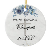 Baby's eerste kerst pasgeboren foto keramiek