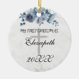 Baby's eerste kerst pasgeboren foto keramiek keramisch ornament