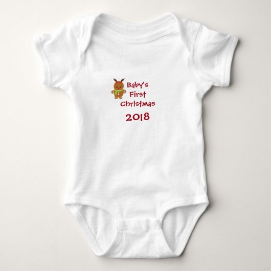 Baby's eerste kerst peperkoek jongen romper (Voorkant)