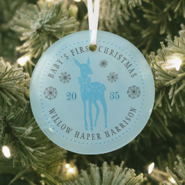 Baby's eerste kerst Persoonlijke herinnering Glas Ornament