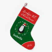 Baby's eerste kerst Pinguïn Kleine Kerstsok (Voorkant (Hangend))