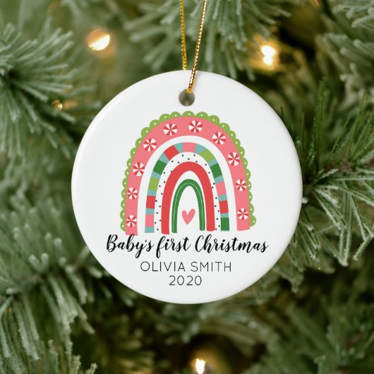 Baby's eerste kerst regenboog ornament (Boom)