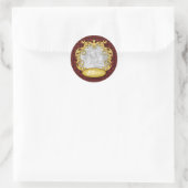 Baby's eerste kerst rode aangepaste foto ronde sticker (Tas)