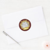Baby's eerste kerst rode aangepaste foto ronde sticker (Envelop)