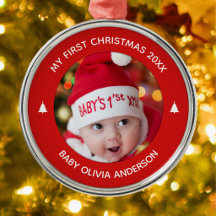 Baby's eerste kerst Rood aangepaste herinneringen 