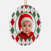Baby's eerste kerst rood groen Ornament (Rechts)