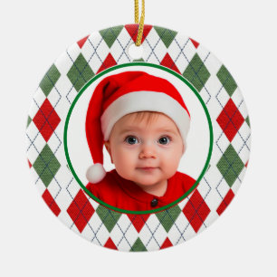 Baby's eerste kerst rood groen Ornament