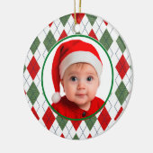 Baby's eerste kerst rood groen Ornament (Links)