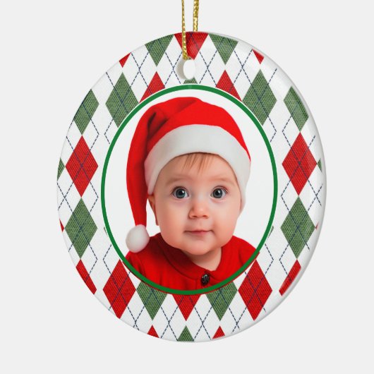 Baby's eerste kerst rood groen Ornament (Links)