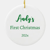 Baby's eerste kerst rood groen Ornament (Achterkant)